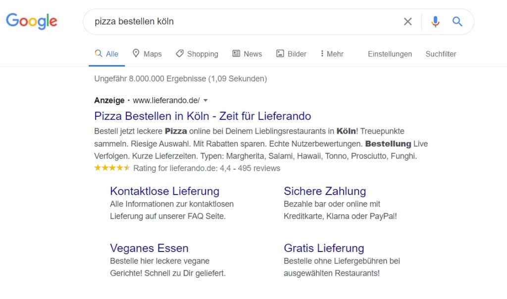 google ads sitelinks